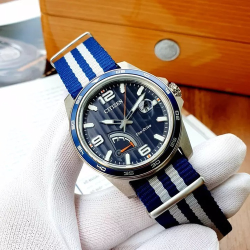 Imagen 7 de 7 de Citizen Power Reserve Blue Dial Aw7038-04l ........ Dcmstore