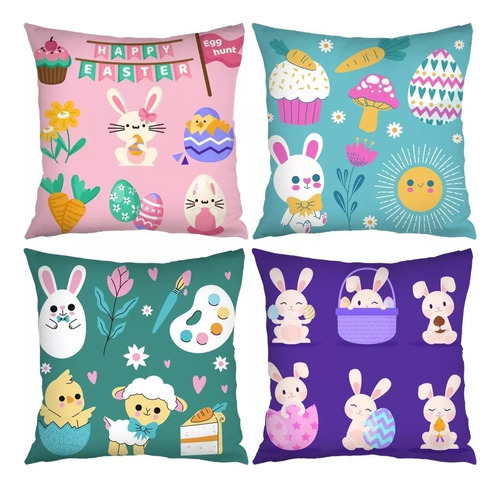 De Conejo De Pascua Funda De Almohada Con Diseño De Huevos