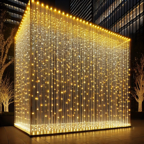 Rtina 500 Led 4 Fix 1 Strb Prva D'água 4,0m X 2,2m Luzes Branc-quente 110v