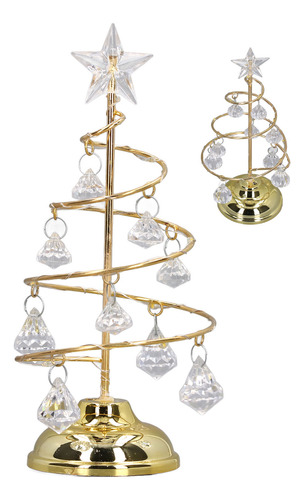 Lámpara De Árbol De Navidad Led Pequeño Cristal De Hierro De