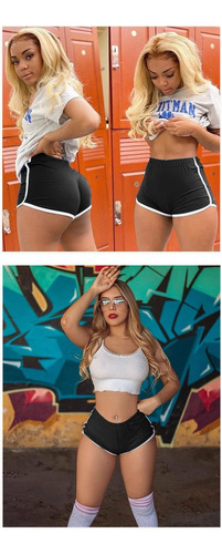 Pantalones Cortos De Cadera Sexy Elásticos Para Mujer