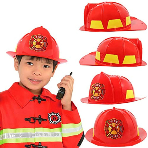 Sombrero De Bombero Para Niños Color Rojo Marca Pyle