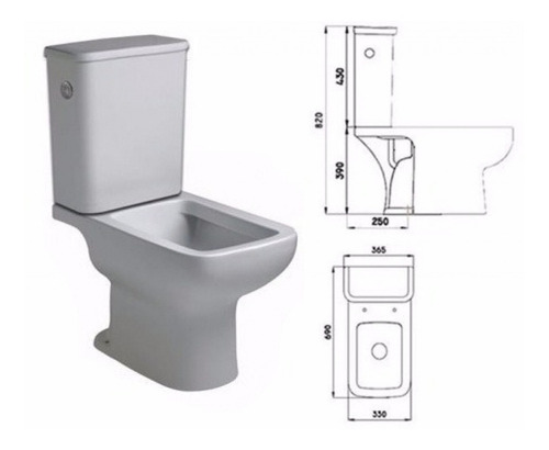 Imagen 7 de 9 de Sanitarios Ferrum Trento Inodoro Largo Deposito Apoyo Doble Descarga Bidet 1 O 3 Agujeros Porcelana Sanitaria Envio