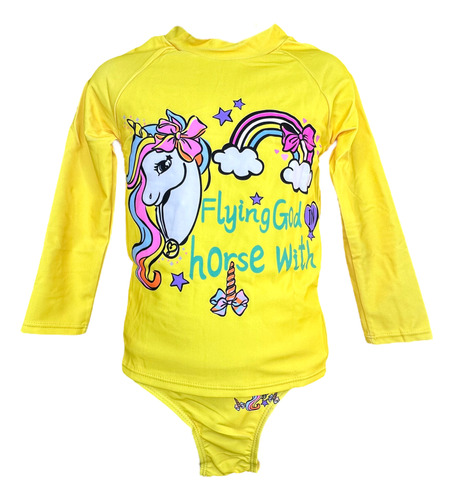 Traje De Baño Para Niñas Unicornio #3 Diseño De 2 Piezas