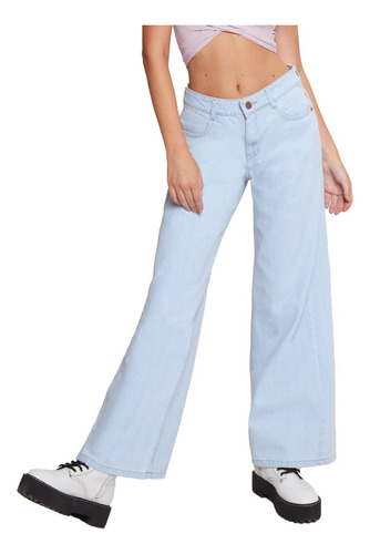 Jeans Mujer Wide Leg 1670 Celeste Paradise Jeans