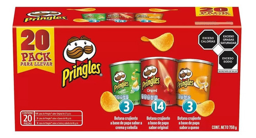 Pringles Papas Surtidas , 20 Pzas