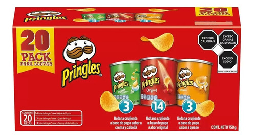Pringles Papas Surtidas , 20 Pzas