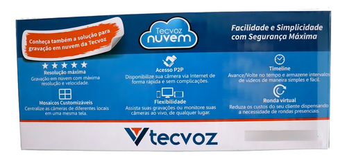 Câmera de segurança Tecvoz TV-ICB102 TV com resolução de 1MP visão nocturna incluída branca
