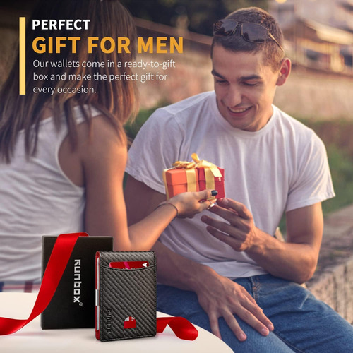 Runbox Slim Money Clip Billeteras Para Hombre Rfid Blocki...
