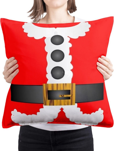 Cojin Decorativo Santa Claus Traje Navidad Poliester Calidad Color 002 Diseño De La Tela Lisa