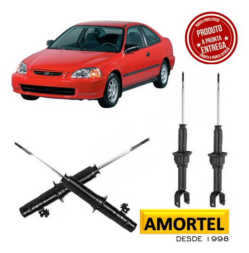 4 Amortecedor Dianteiro/traseiro Do Honda Civic Ano 96/00