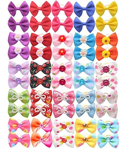 Año 50 Unidades25 Pares Adorable Cinta Grosgrain Lazos Para