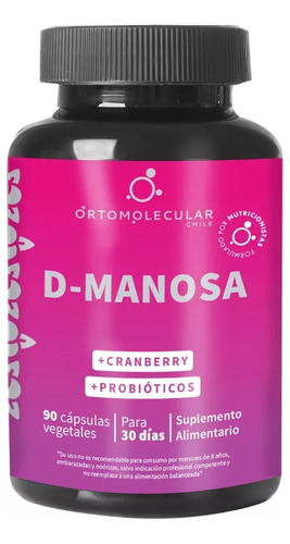 Ortomolecular - D-manosa + Cranberry + Probióticos-90 Cáps Sabor Sin sabor