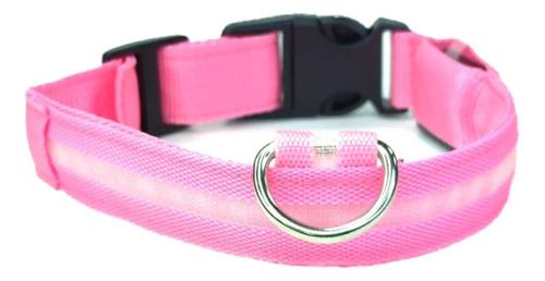 Collar Luz Led Perro Gato Mascota Luminoso Colores Ajustable Color Rosa Tamaño Del Collar Xl