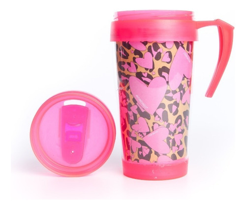 Acabajo Deco Vaso Térmico Animal Print Leopardo (negro) Color Negro Fucsia