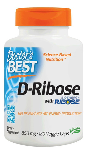 Doctor's Best D-ribose Con Bioenergía Ribosa, Vegana, Mejora