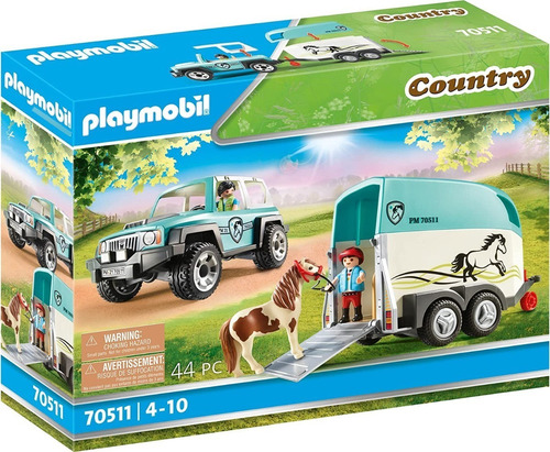 Playmobil 70511 Jeep Con Remolque Para Caballos Y Ponys