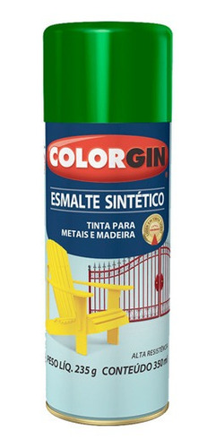 Tinta Spray Colorgin 350ml Verde Folha
