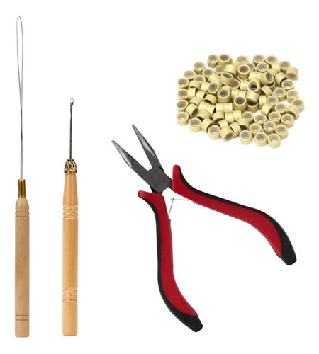 Alicates Para Peluca De Pelo Punta Curva Gancho De Madera