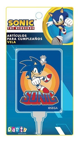 Vela Para Decoración De Torta Con Motivo Sonic 2 D