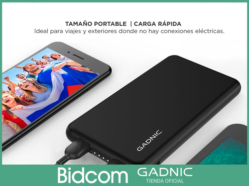Imagen 5 de 9 de Power Bank Gadnic 15000 Mah Tipo C Carga Rapida Micro Usb