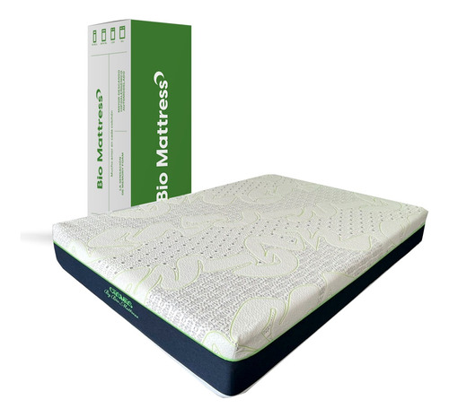 Colchón Matrimonial Cosmos Memory Foam Bio Mattress Color Azul marino