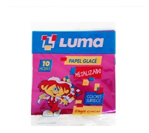 Papel Glace Luma Metal Metalizado Brillante Sobre X 10