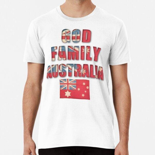 Remera Dios, Familia, Australia Con La Bandera Roja Algodon 