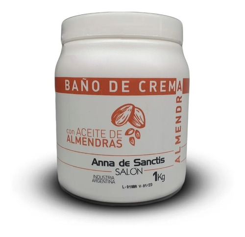 Baño De Crema Aceite De Almendras Cabellos Secos Olio 1kg