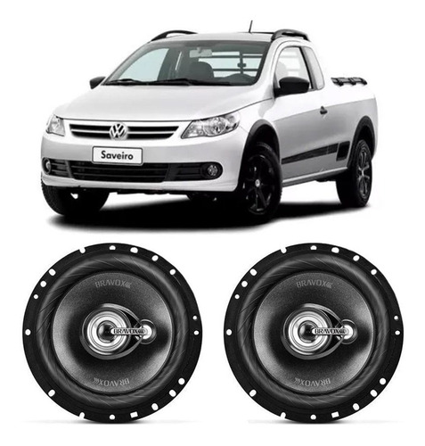 Alto Falante Bravox Vw Saveiro G5 2008 A 2012 120w Rms Kit