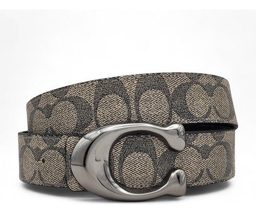 Cinturón Coach Unisex Sculpted C Imp C Color Gris Diseño De La Tela Hebilla Humo Talla S (105cm)