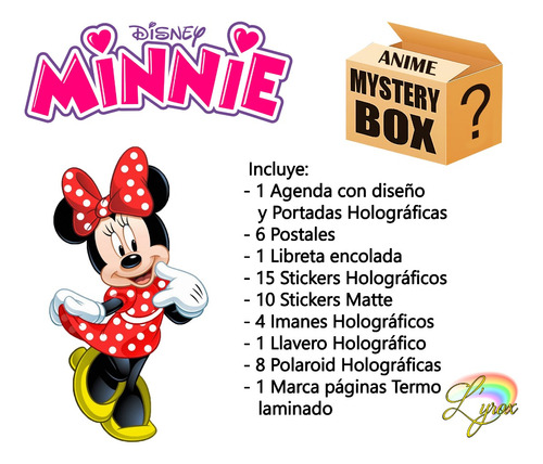 Minnie Mouse Caja Misteriosa Mystery Box Agenda Holografico
