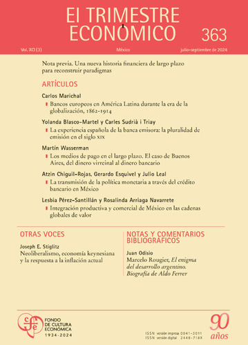 Libro El Trimestre Económico Núm. 363. Vol. Xci (3) Julio -