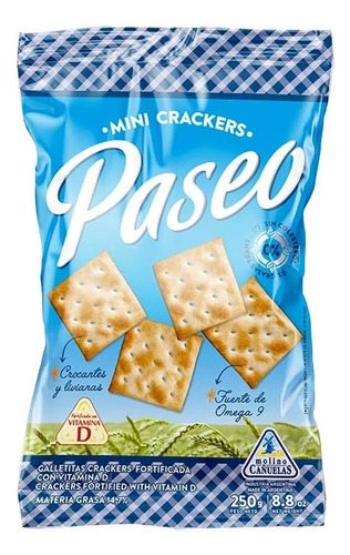Galletitas Paseo Mini Crackers Paquete 250 Grs