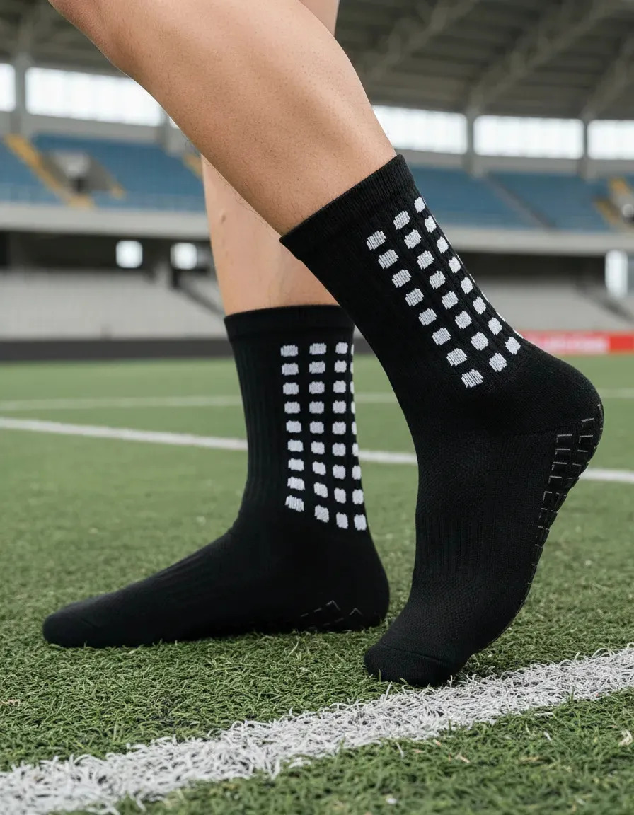 Medias Fútbol Antideslizantes Primium Color Negro Talla L
