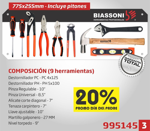 Juego De Herramientas 9 Piezas Biazzoni Promocion Limitada