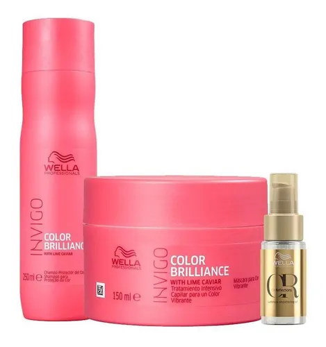 Kit Wella Pro Inv Brilliance Sh 250 + Masc 150 + Oil 30
