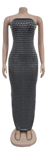 Vestido/vestido De Noite Sem Mangas Com Tachas De Longo