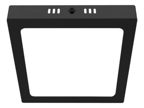 Panel Plafón Led 18w Sobrepuesto Cuadrado Borde Negro