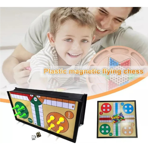Tablero Multijuego Magnético Ajedrez Ludo Dama 3 En 1 -419