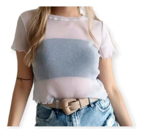 Remera blanca transparente hotsell
