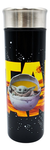 Termo Acero Inoxidable Baby Yoda Mandalorian Star Wars 430ml Color Negro