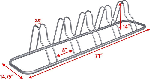 Imagen 2 de 4 de Rack De Piso Para Estacionar 5 Bicicletas Cycling Deal