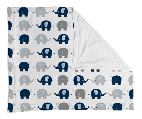 Cobija Para Bebé Burbuja Beikia Elefantes Azules