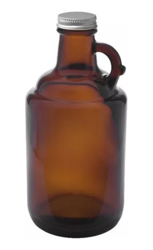 Botellon Growler Vidrio Ambar Cerveza C Tapa 1 Litro X 2