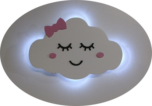 Luminária Abajur De Led Nuvem Branca Decoração Quarto Bebe