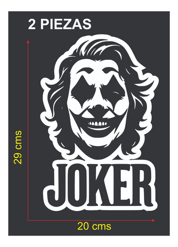 Vinil De Recorte Set 2 Piezas Joker 29 X 20 Cms