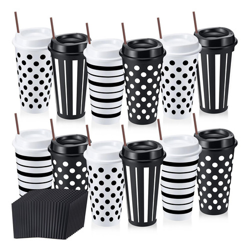 Pickmesh 12 Conjuntos Tazas De Café Reutilizables Con Tapas