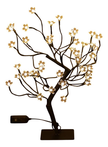 Lámpara De Decoración Navideña Led Luces De Árboles Bonsai E Negro Blanco