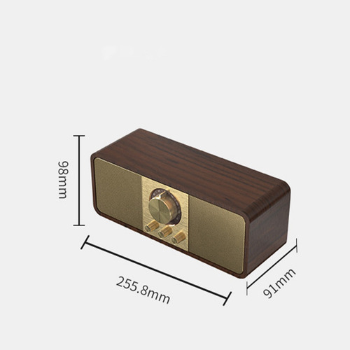 Altavoz Bluetooth Retro Con Radio Fm, Subwoofer De Graves